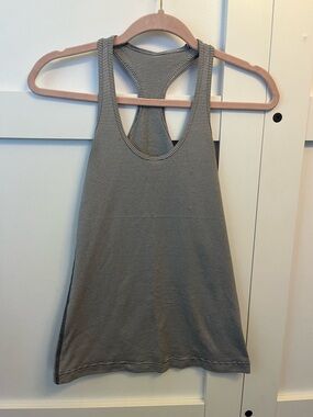 Lululemon athletica cool racerback tank; Striped- Black & White